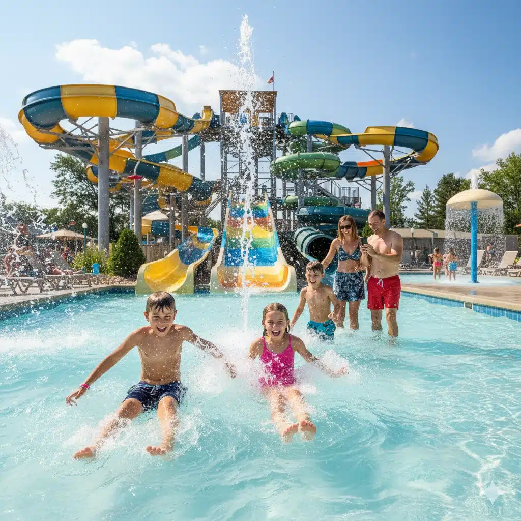 Cheap Wisconsin Dells family vacation waterpark fun