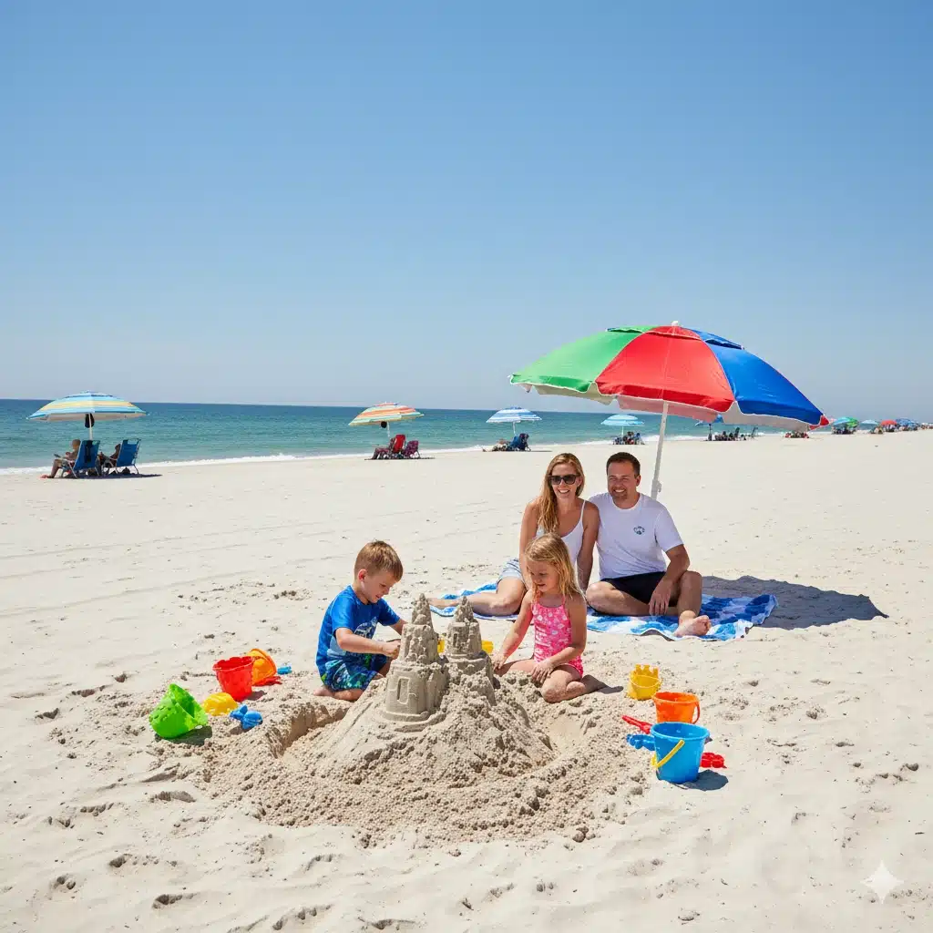 Budget-friendly Myrtle Beach family vacation with kids on sand