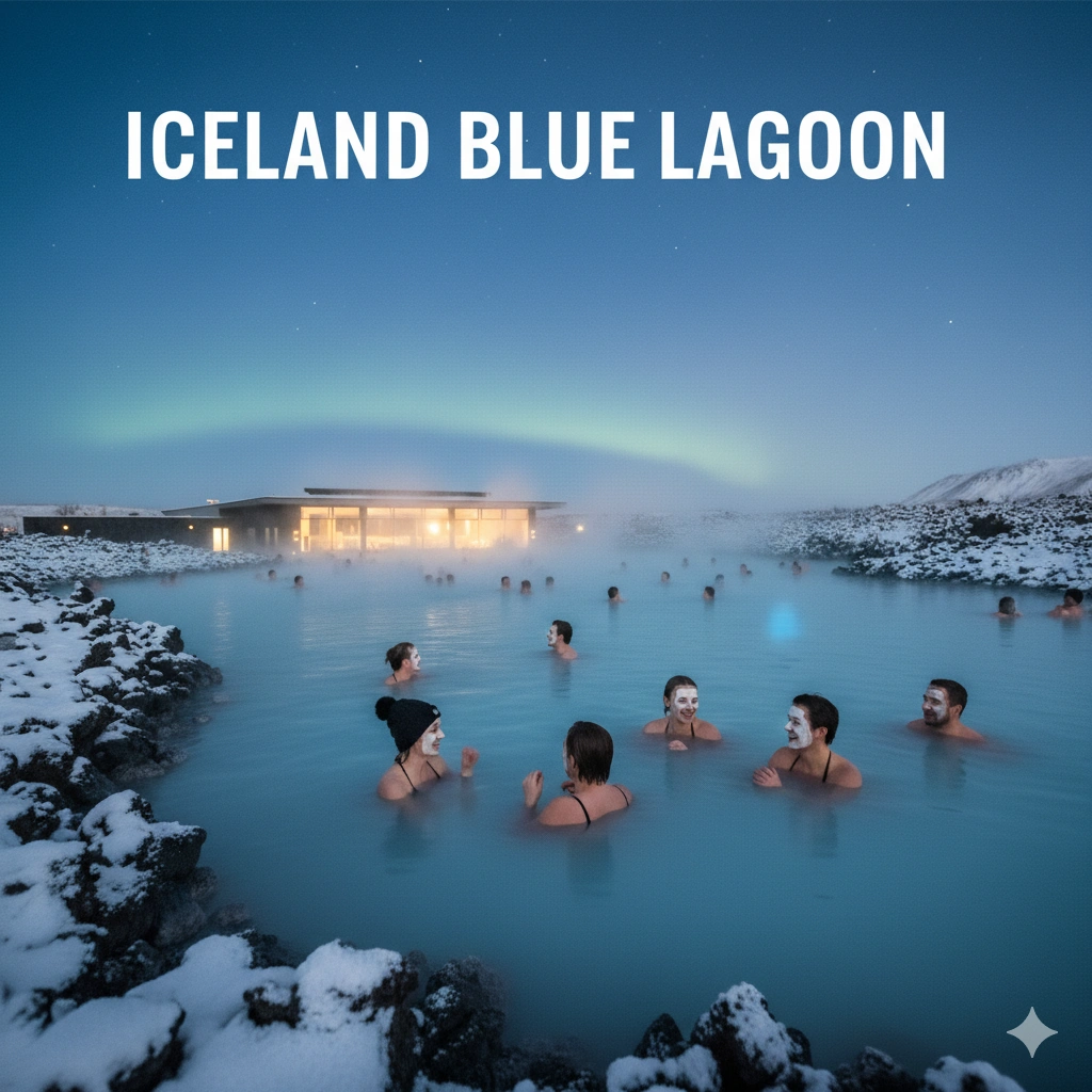 Iceland winter destination featuring ice caves and geothermal hot springs
