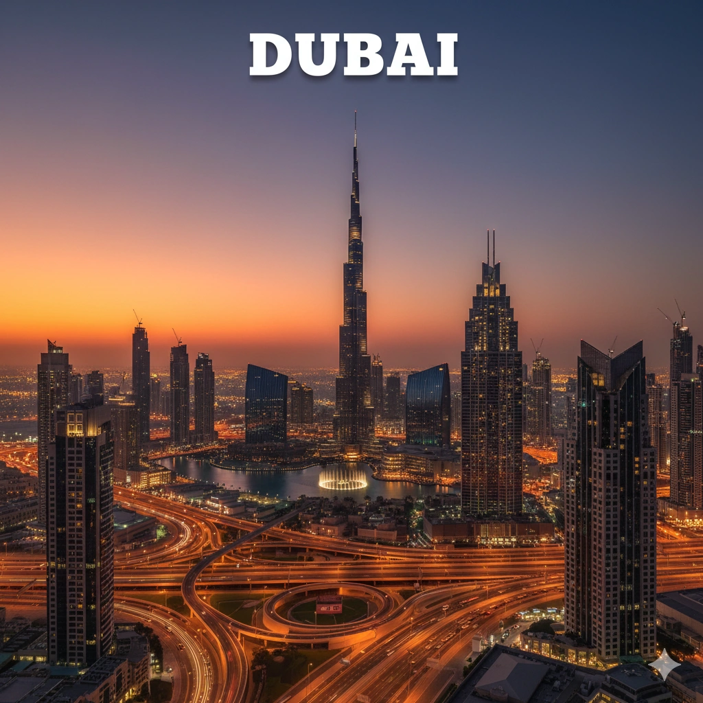 Dubai UAE winter destination with iconic skyline