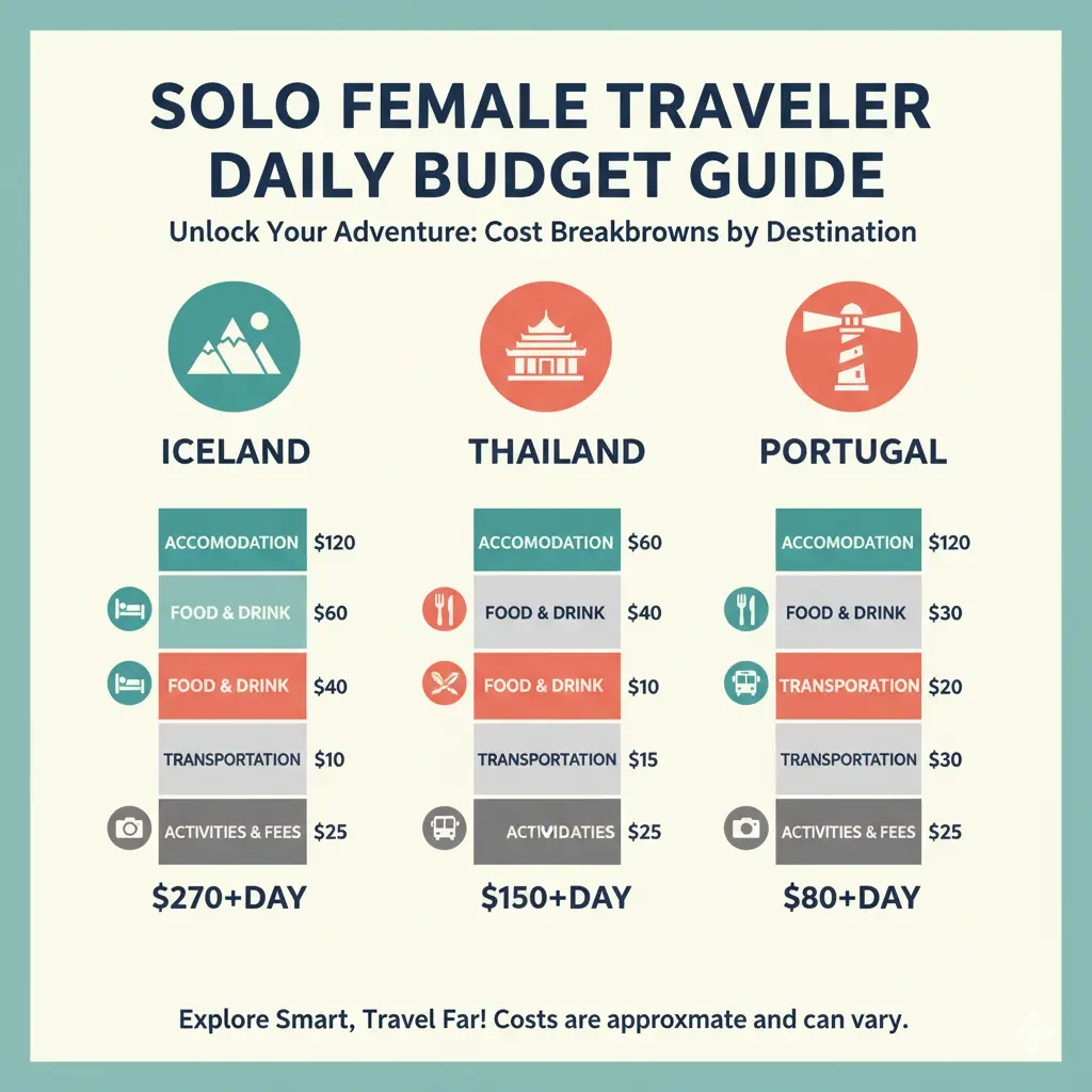 Solo female travel budget guide with daily cost breakdown