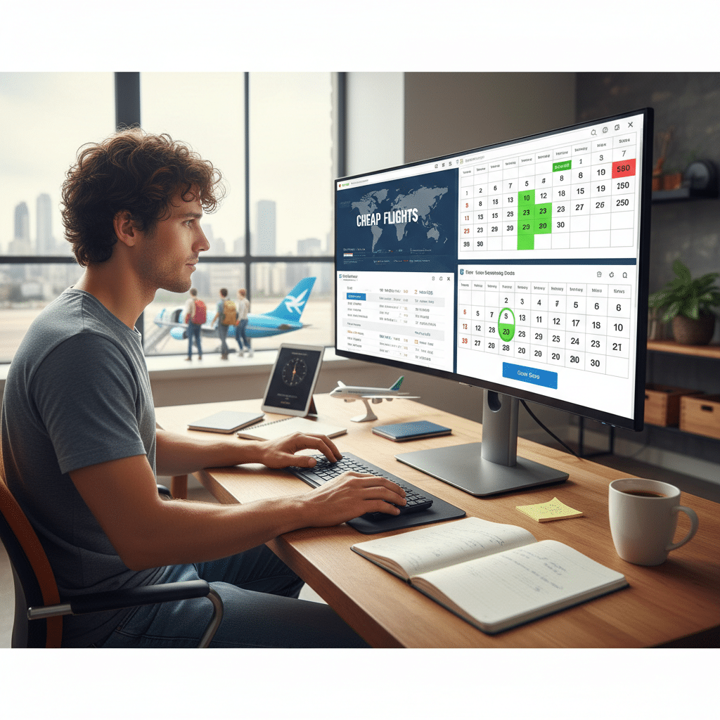 a person finding cheap flights